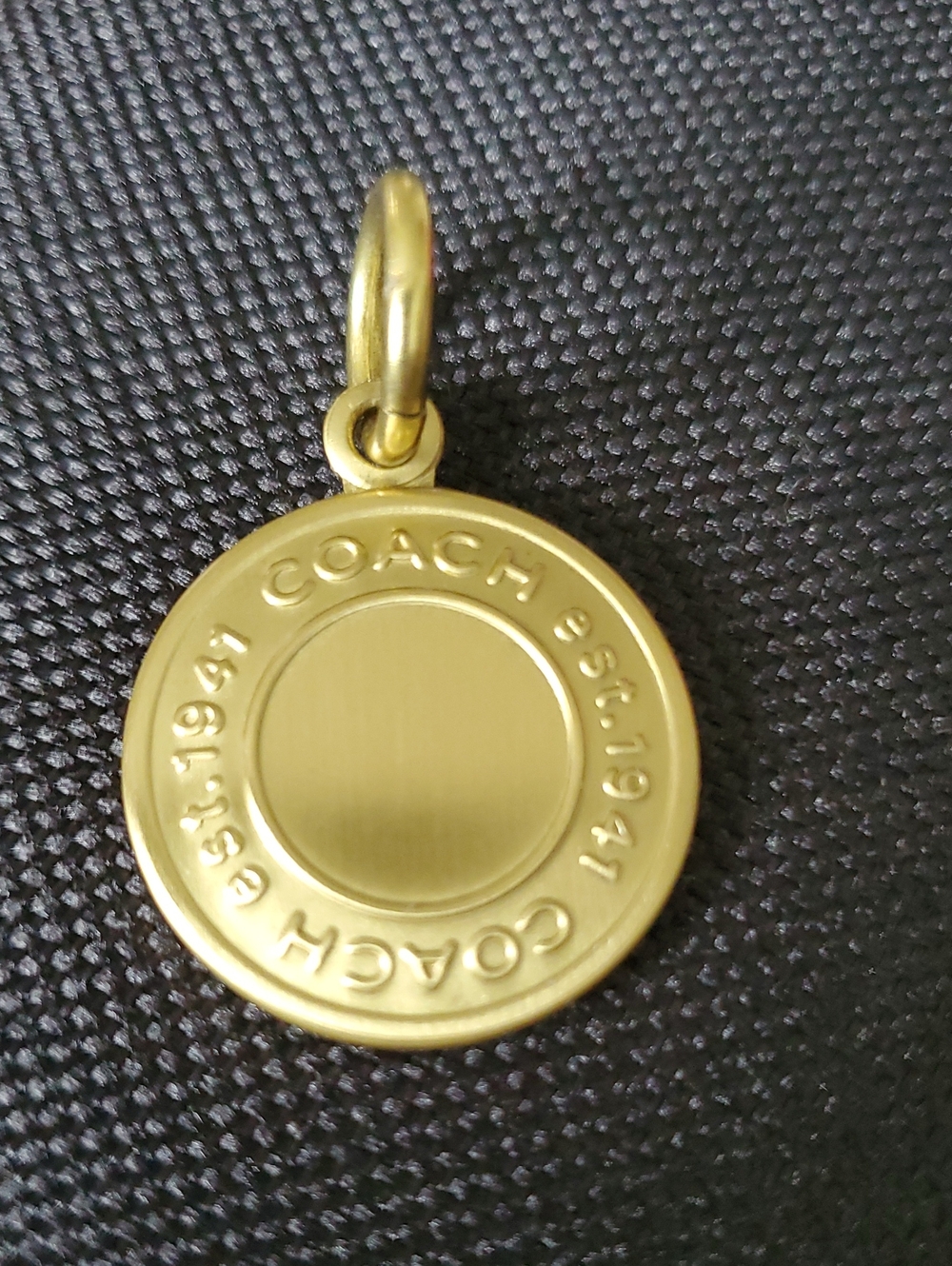 COACH Gold-Tone Round Logo Charm for Bags or Pendant Womens